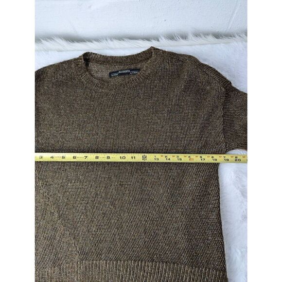 All Saints Brown And Gold Metallic Open Knit Sweater sz XS Viscose Nylon Mohair - Picture 9 of 10
